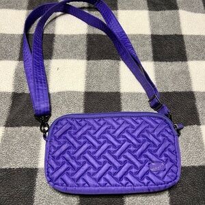 Lug Quilted Crossbody Bag in Vibrant Purple